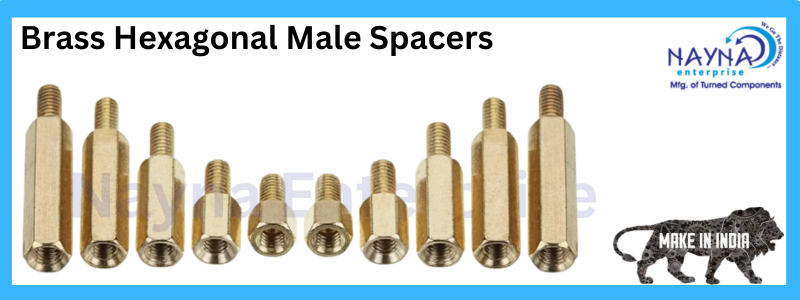 Brass Hexagonal Male Spacers - Nayna Enterprise 🇮🇳